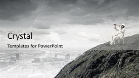  Presentation with hat - Beautiful PPT theme featuring sitting in chair and looking backdrop and a white colored foreground