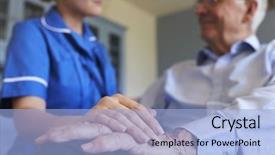  Presentation with nurse - Colorful slide set enhanced with sitting in chair on home backdrop and a light blue colored foreground