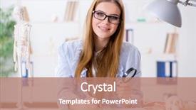  Presentation with skeleton - Colorful presentation design enhanced with sitting in classroom and study backdrop and a coral colored foreground