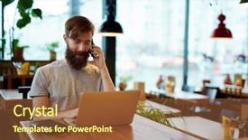  Presentation with interior designer - Slide deck having sitting in cozy cyber cafe background and a tawny brown colored foreground