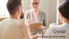  Presentation with wife - Presentation design featuring sitting in front of psychotherapist background and a coral colored foreground