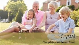  Presentation with free dog - Slides featuring sitting in garden with dog background and a yellow colored foreground