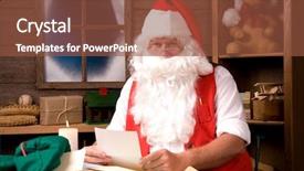  Presentation with santa claus and reindeers - Cool new presentation with sitting in his workshop reading backdrop and a tawny brown colored foreground