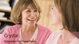  Presentation with two black women - PPT theme enhanced with sitting in living room talking background and a coral colored foreground