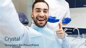  Presentation with medical imaging center mri - PPT theme with sitting in medical dentist center background and a light blue colored foreground