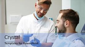  Presentation with medical imaging center mri - Presentation design consisting of sitting in medical dentist center background and a  colored foreground