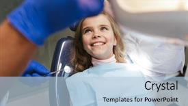  Presentation with medical dermatology child - PPT theme having sitting in medical dentist center background and a light blue colored foreground