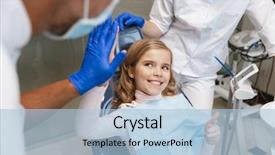  Presentation with save girl child - Amazing slide deck having sitting in medical dentist center backdrop and a light blue colored foreground