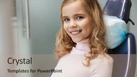  Presentation with medical imaging center mri - Cool new PPT layouts with sitting in medical dentist center backdrop and a coral colored foreground