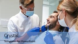  Presentation with medical imaging center mri - Cool new slide set with sitting in medical dentist center backdrop and a  colored foreground