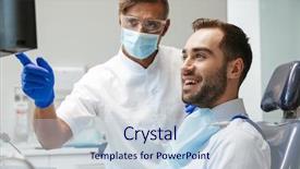  Presentation with happy image - Colorful slide set enhanced with sitting in medical dentist center backdrop and a lemonade colored foreground