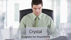  Presentation with personal branding for job - PPT layouts enhanced with sitting in office with personal background and a light gray colored foreground