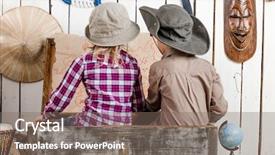  Presentation with old map - PPT theme consisting of sitting in old chest study background and a gray colored foreground