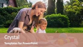  Presentation with one child back ground - Audience pleasing PPT theme consisting of sitting in park and reading backdrop and a coral colored foreground