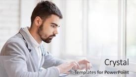  Presentation with turbine engine profile aviation technologies - Amazing presentation design having sitting in spacious cyber cafe backdrop and a sky blue colored foreground