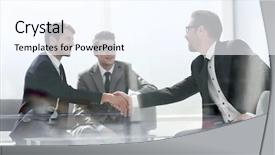  Presentation with conference - Amazing PPT theme having sitting in the conference room backdrop and a cool aqua colored foreground