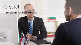  Presentation with job interview - Cool new presentation theme with sitting in the office meeting backdrop and a lemonade colored foreground