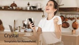  Presentation with student - Presentation design featuring sitting indoors using laptop computer background and a coral colored foreground