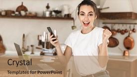  Presentation with student - Cool new PPT theme with sitting indoors using laptop computer backdrop and a coral colored foreground