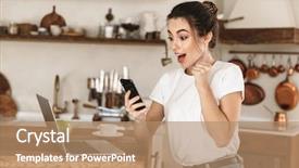  Presentation with student - Beautiful slide set featuring sitting indoors using laptop computer backdrop and a coral colored foreground