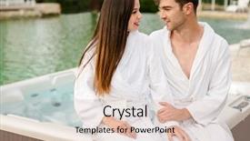  Presentation with hot tub - Presentation theme with sitting near a hot-tub background and a lemonade colored foreground