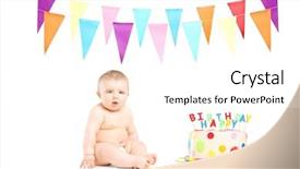  Presentation with first birthday - Slide deck enhanced with sitting next to a birthday background and a cream colored foreground