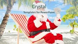  Presentation with vacation - Beautiful PPT theme featuring sitting on a beach chair backdrop and a light blue colored foreground