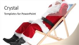  Presentation with beach toys on sand - PPT theme having sitting on a beach chair background and a white colored foreground