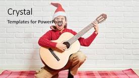  Presentation with red brick wall - Beautiful slide deck featuring sitting on a red checkered backdrop and a white colored foreground