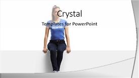  Presentation with volunteer - Beautiful slide set featuring sitting on a white backdrop and a white colored foreground