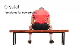  Presentation with sad - Slide set enhanced with sitting on a wooden bench background and a white colored foreground