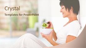  Presentation with ready to eat salad - Theme having hospital new born baby background and a  colored foreground.