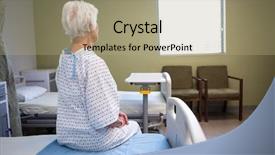  Presentation with hospital bed - PPT layouts enhanced with sitting on bed at hospital background and a  colored foreground