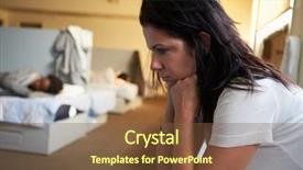  Presentation with beds - Presentation theme with sitting on beds in homeless background and a tawny brown colored foreground