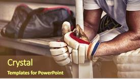  Presentation with locker room - Colorful presentation theme enhanced with sitting on bench at locker backdrop and a tawny brown colored foreground