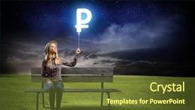  Presentation with being a single woman - Slide deck enhanced with sitting on bench holding glow background and a tawny brown colored foreground