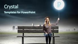  Presentation with being a single woman - PPT theme featuring sitting on bench holding glow background and a wine colored foreground