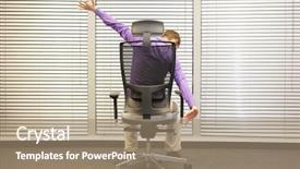  Presentation with office chair - Colorful theme enhanced with sitting on chair in office backdrop and a coral colored foreground