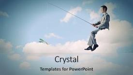  Presentation with cloud - Presentation design featuring sitting on cloud and fish background and a light gray colored foreground