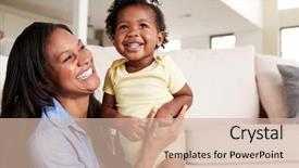  Presentation with baby sitting - Beautiful slide set featuring sitting on floor of lounge backdrop and a soft green colored foreground