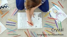  Presentation with diverse young adults - Slides with sitting on floor with coloring background and a light gray colored foreground
