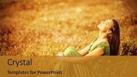  Presentation with nature countryside - Colorful slide set enhanced with sitting on golden dry field backdrop and a gold colored foreground