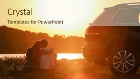  Presentation with dance beautiful couple dancing ballroom - Amazing slide set having sitting on grass near car backdrop and a cream colored foreground