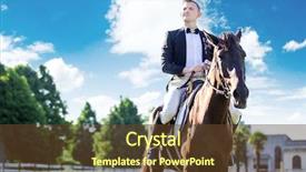  Presentation with well - Presentation theme enhanced with sitting on horse against cloud background and a tawny brown colored foreground