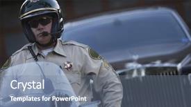  Presentation with aged - Colorful slide set enhanced with sitting on motorbike with car backdrop and a seafoam green colored foreground