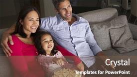  Presentation with hispanic heritage celebration - Slide set consisting of sitting on sofa and watching background and a violet colored foreground