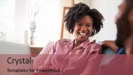  Presentation with home - Audience pleasing slide deck consisting of sitting on sofa at home backdrop and a  colored foreground