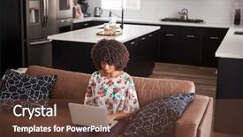  Presentation with home - Audience pleasing slide deck consisting of sitting on sofa at home backdrop and a tawny brown colored foreground