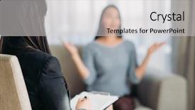  Presentation with trainee nurse sitting by female - Amazing slides having sitting on sofa at psychotherapist backdrop and a light gray colored foreground