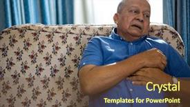  Presentation with sad - Theme consisting of sitting on sofa in nursing background and a  colored foreground